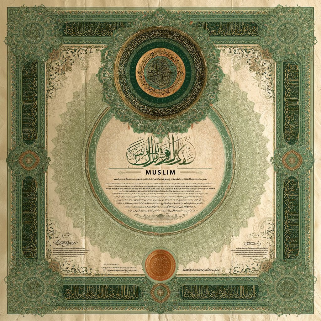 Authentic Sahih Sunni "Muslim" certificate